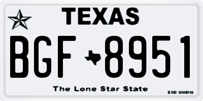 TX license plate BGF8951