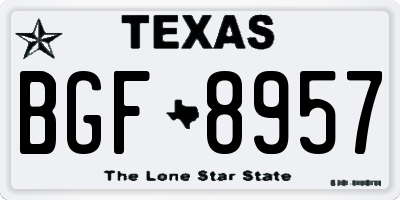 TX license plate BGF8957