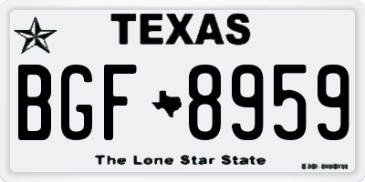 TX license plate BGF8959