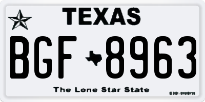 TX license plate BGF8963