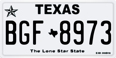 TX license plate BGF8973