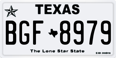 TX license plate BGF8979