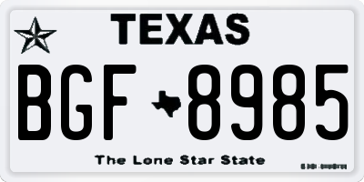 TX license plate BGF8985