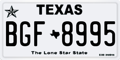 TX license plate BGF8995