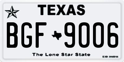 TX license plate BGF9006