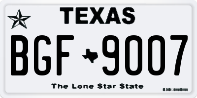 TX license plate BGF9007