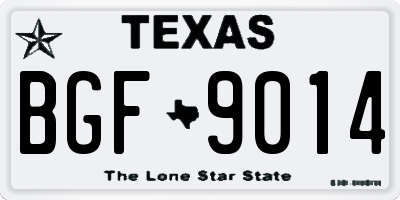 TX license plate BGF9014