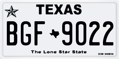 TX license plate BGF9022