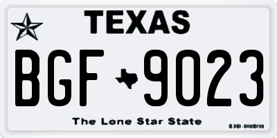 TX license plate BGF9023