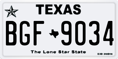 TX license plate BGF9034