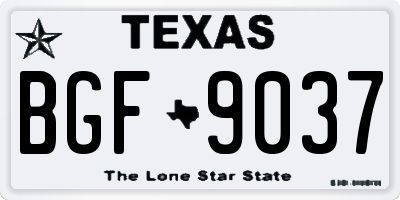TX license plate BGF9037