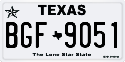 TX license plate BGF9051