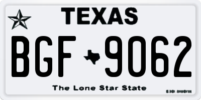TX license plate BGF9062