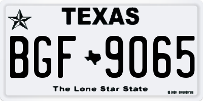 TX license plate BGF9065