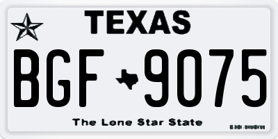 TX license plate BGF9075