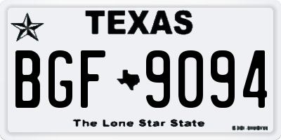 TX license plate BGF9094