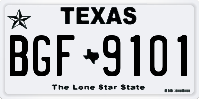 TX license plate BGF9101