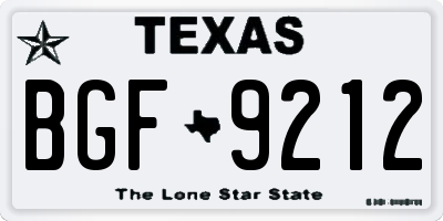 TX license plate BGF9212