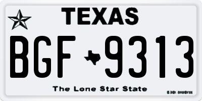 TX license plate BGF9313