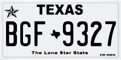 TX license plate BGF9327