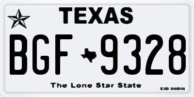 TX license plate BGF9328