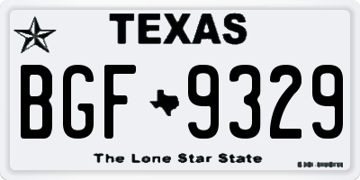 TX license plate BGF9329