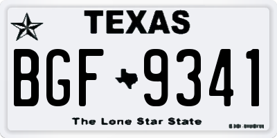 TX license plate BGF9341