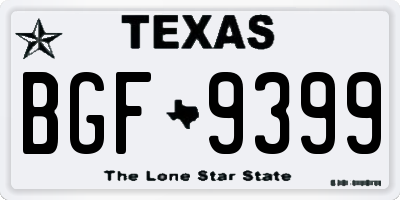 TX license plate BGF9399