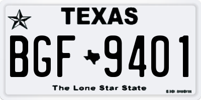 TX license plate BGF9401