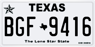 TX license plate BGF9416