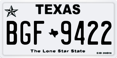 TX license plate BGF9422