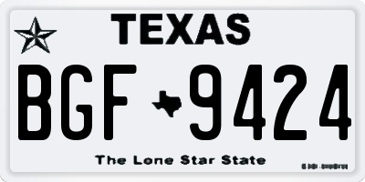 TX license plate BGF9424