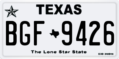 TX license plate BGF9426