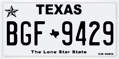 TX license plate BGF9429
