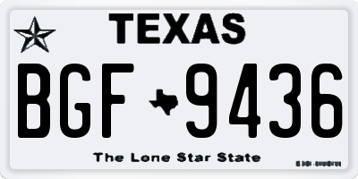TX license plate BGF9436