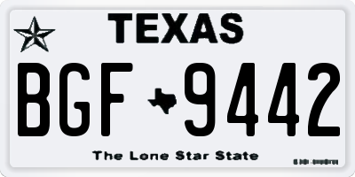TX license plate BGF9442