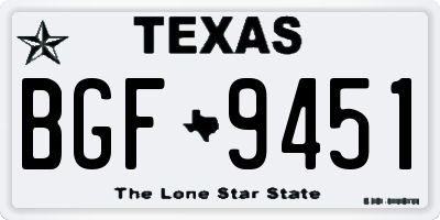 TX license plate BGF9451