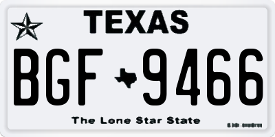 TX license plate BGF9466