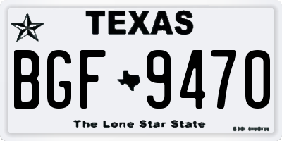 TX license plate BGF9470