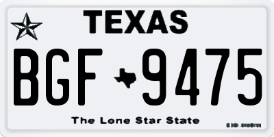 TX license plate BGF9475