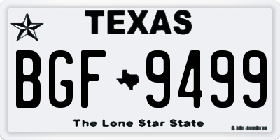 TX license plate BGF9499