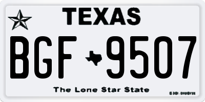 TX license plate BGF9507