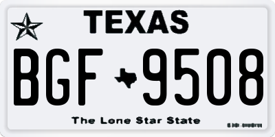 TX license plate BGF9508