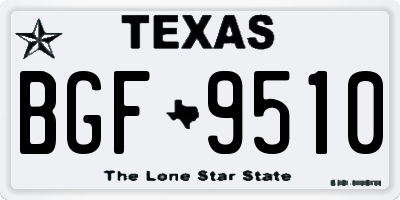 TX license plate BGF9510