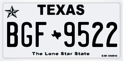 TX license plate BGF9522