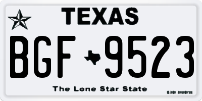 TX license plate BGF9523