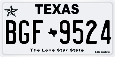 TX license plate BGF9524