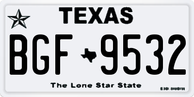TX license plate BGF9532