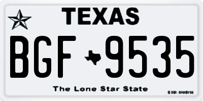 TX license plate BGF9535