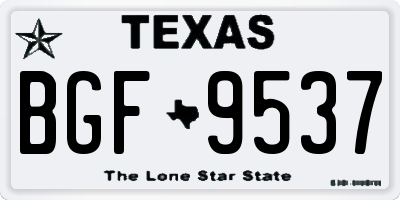 TX license plate BGF9537